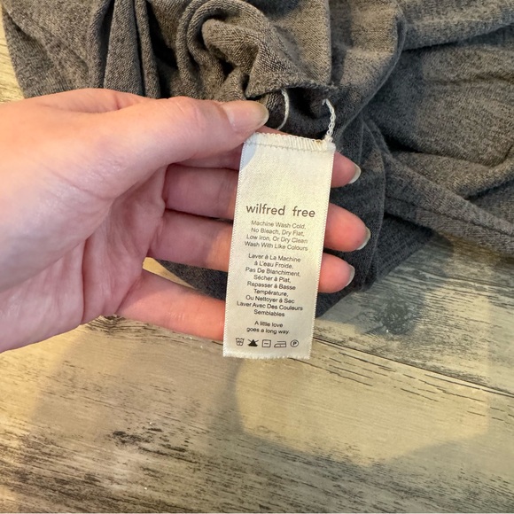 Gray Heathered Twist Front Wilfred Free Aritzia Long Sleeve Top - Picture 6 of 7